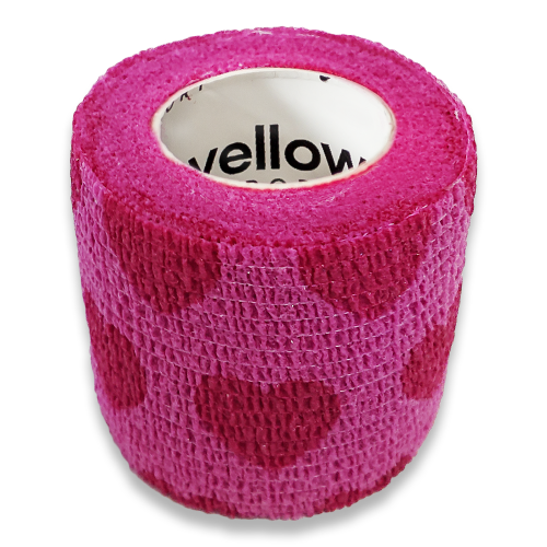 Bandaż kohezyjny yellowBAND różowy w serca 5 cm x 4,5 m