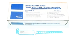 Opaska identyfikacyjna dla noworodków niebieska