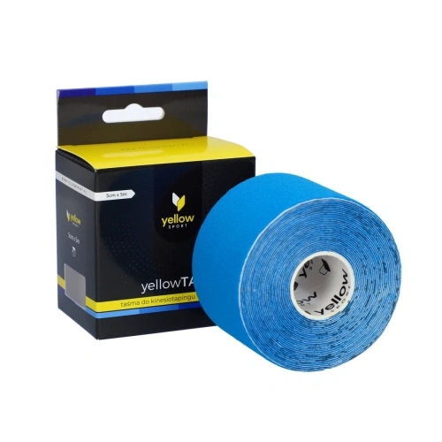 Taśma do kinesiotapingu yellowTAPE niebieska 5 cm x 5 m