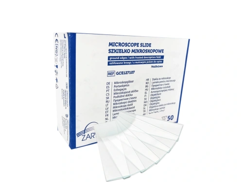 Szkiełka mikroskopowe podstawowe z polem do opisu