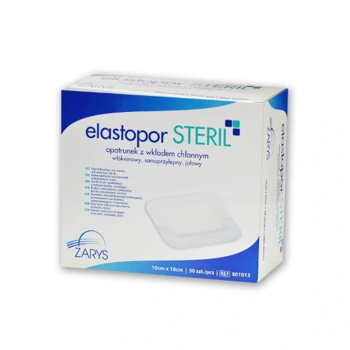 Przylepiec włókninowy  z opatrunkiem elastopor STERIL 10x10 cm