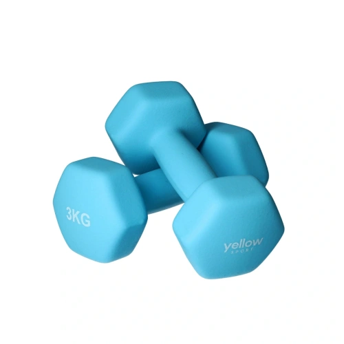 Zestaw dwóch hantelek do ćwiczeń yellowDUMBBELL 3 kg