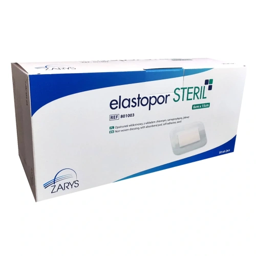 Opatrunek włókninowy z wkładem chłonnym elastopor STERIL 6x15 cm