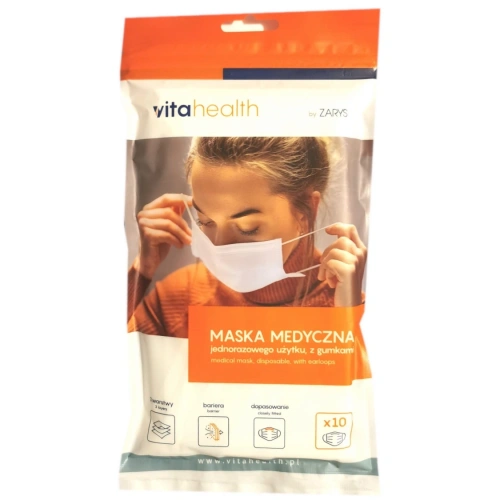 Maska medyczna z gumkami (kolor biały)