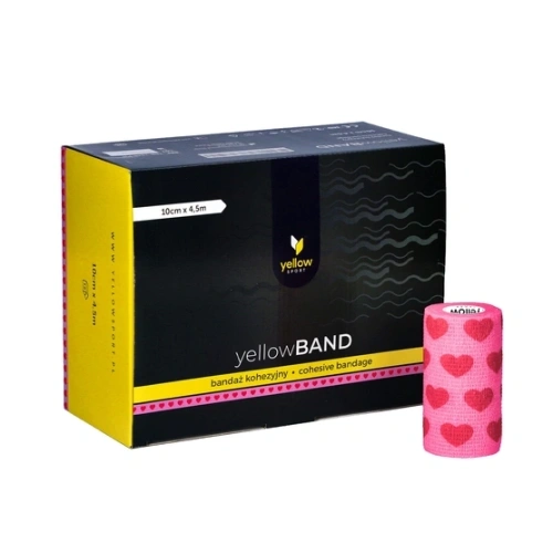 yellowBAND różowy w serca 10 cm x 4,5 m