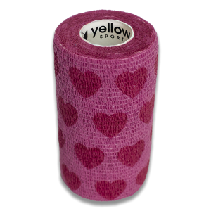 Bandaż (opaska) kohezyjny yellowBAND różowy w serca 10 cm x 4,5 m 